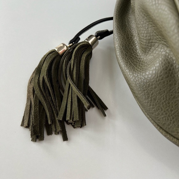 Guess 1981 Drawstring Bucket Bag in Olive Green - Picture 6 of 12